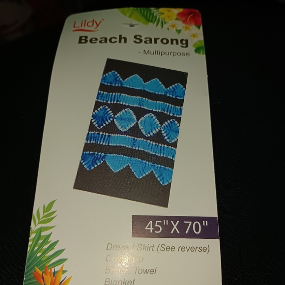 Lildy Beach Sarong Multi Color Warm Tie Dye Fringe - Picture 5 of 5